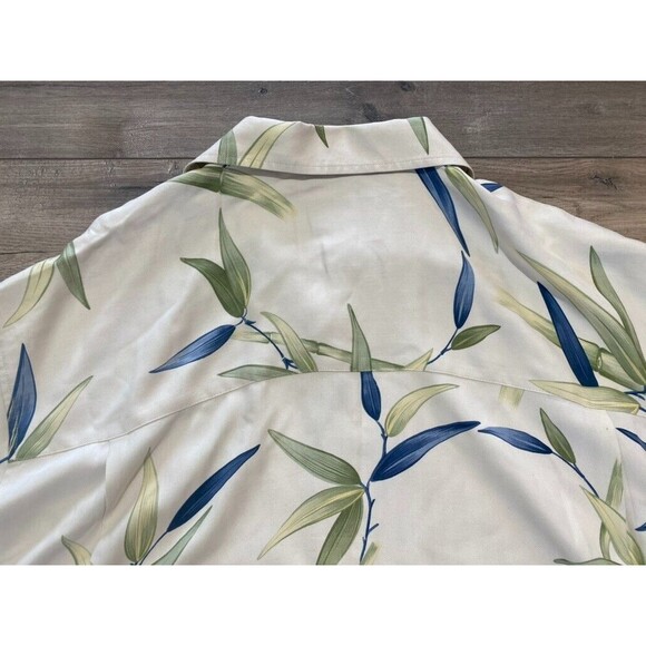 Bamboo Cay Tropical Hawaiian Camp Shirt Bamboo Tree Silk Ivory Mens Size L - Picture 5 of 7